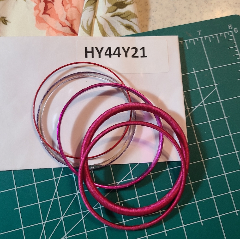 Elegant Purple and Red Bangle Set lot of bracelets super bright colors l… - Picture 7 of 7